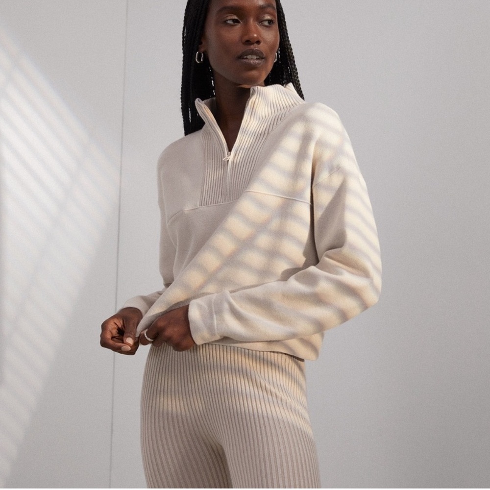 🚫SOLD🚫Lunya Cozy Cotton Silk Zip Pullover Sweater S